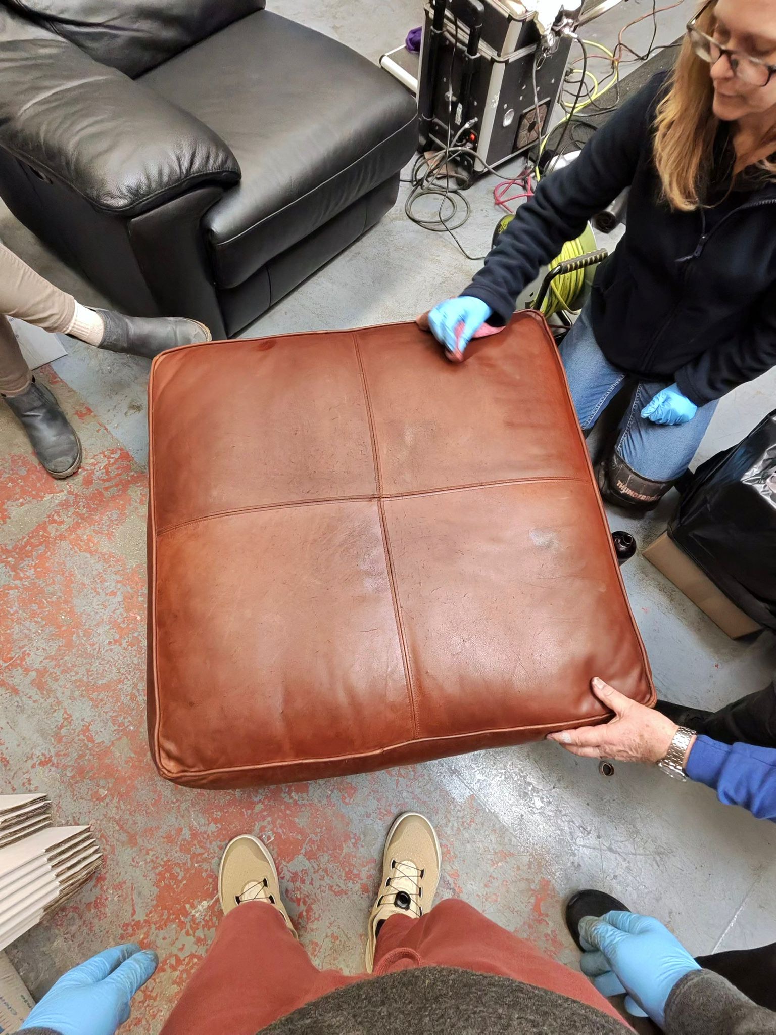 Leather repair training workshop session